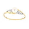 Bague Femme OR 375/1000 Bicolore et Perle