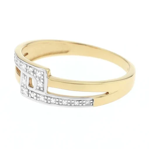Bague Femme OR 375/1000 Bicolore et diamants