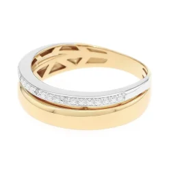 Bague Femme OR 375/1000 bicolore et diamants