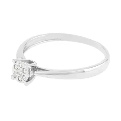 Bague Femme OR 375/1000 Blanc et Diamants