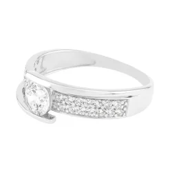 Bague Femme OR 375/1000 Blanc et oxydes