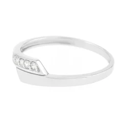 Bague Femme OR 375/1000 Blanc et Oxydes