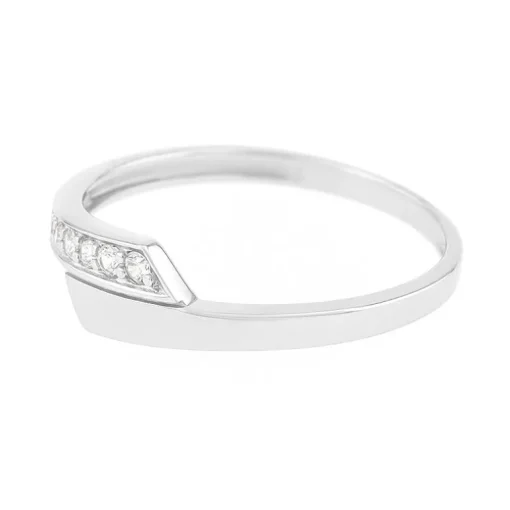 Bague Femme OR 375/1000 Blanc et Oxydes