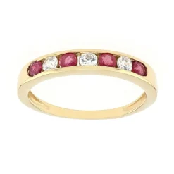 Bague femme OR 375/1000 jaune et rubis