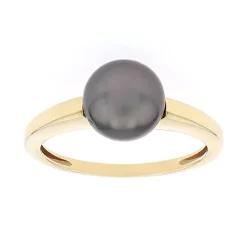 Bague Femme OR 375/1000 Jaune et Perle