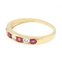 Bague femme OR 375/1000 jaune et rubis