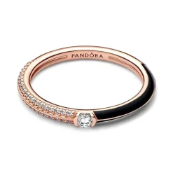 Bague Femme Pandora ME Double Pavée & Noire 182528C01