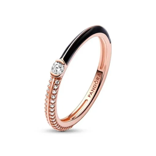 Bague Femme Pandora ME Double Pavée & Noire 182528C01