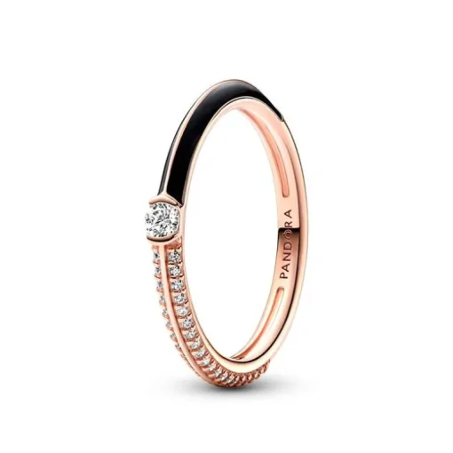 Bague Femme Pandora ME Double Pavée & Noire 182528C01