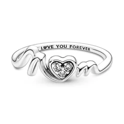 Bague Femme Pandora Moments Cœur Pavé Mom 191149C01