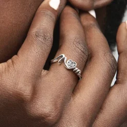 Bague Femme Pandora Moments Cœur Pavé Mom 191149C01