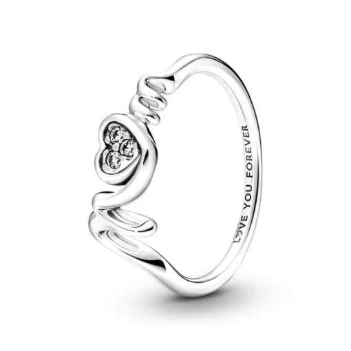 Bague Femme Pandora Moments Cœur Pavé Mom 191149C01
