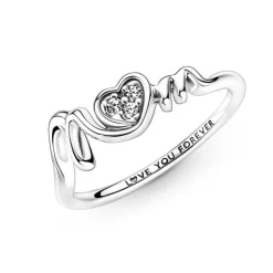 Bague Femme Pandora Moments Cœur Pavé Mom 191149C01
