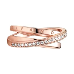Bague Femme Pandora Signature Anneau Triple Pavé Croisé 189057C01