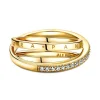 Bague Femme Pandora Signature Anneau Triple Pavé Croisé 169057C01