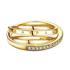 Bague Femme Pandora Signature Anneau Triple Pavé Croisé 169057C01