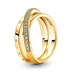 Bague Femme Pandora Signature Anneau Triple Pavé Croisé 169057C01