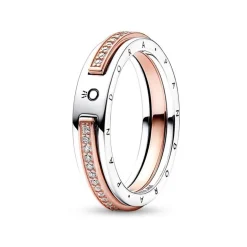 Bague Femme Pandora Signature et Pavé Bimatière 182773C01