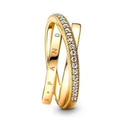 Bague Femme Pandora Signature Anneau Triple Pavé Croisé 169057C01