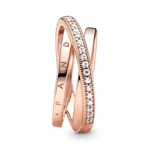Bague Femme Pandora Signature Anneau Triple Pavé Croisé 189057C01