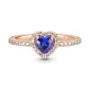 Bague Femme Pandora Timeless Cœur Surélevé Bleu Scintillant 188421C01