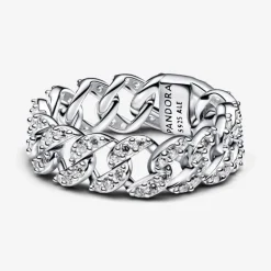 Bague Femme Pandora Timeless Maille Cubaine Pavée 193557C01