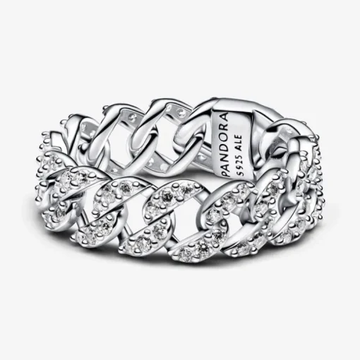 Bague Femme Pandora Timeless Maille Cubaine Pavée 193557C01