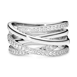 Bague Femme Pandora Timeless Scintillante & Lignes Polies 190919CZ