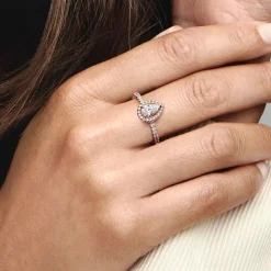 Bague Femme Pandora Timeless Halo Poire Scintillante 182835C01