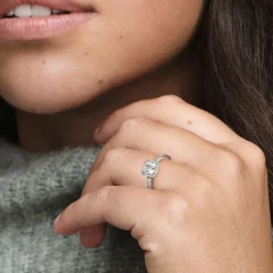 Bague Femme Pandora Timeless Halo Scintillant Carré 198863C01