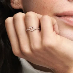 Bague Femme Pandora Timeless Cœur Chevron Scintillante 189302C01
