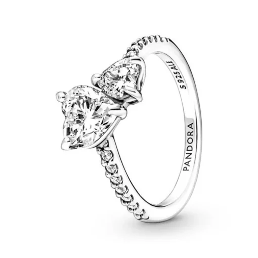 Bague Femme Pandora Timeless Scintillante Cœur Double 191198C01