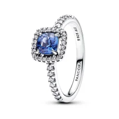 Bague Femme Pandora Timeless Halo Bleu Carré Scintillant 193555C01