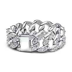 Bague Femme Pandora Timeless Maille Cubaine Pavée 193557C01