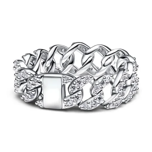 Bague Femme Pandora Timeless Maille Cubaine Pavée 193557C01