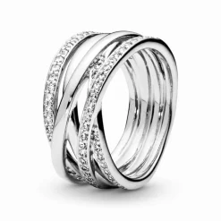 Bague Femme Pandora Timeless Scintillante & Lignes Polies 190919CZ