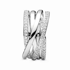 Bague Femme Pandora Timeless Scintillante & Lignes Polies 190919CZ