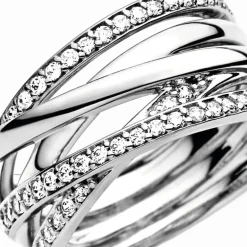 Bague Femme Pandora Timeless Scintillante & Lignes Polies 190919CZ