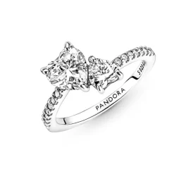 Bague Femme Pandora Timeless Scintillante Cœur Double 191198C01