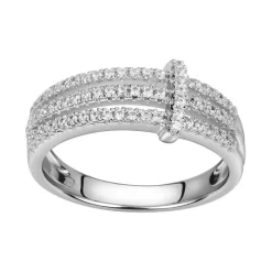 bague femme pavage EDORA ARGENT 925/1000 et Oxydes