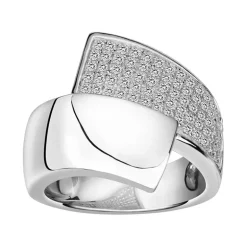 bague femme pavage EDORA ARGENT 925/1000 et Oxydes