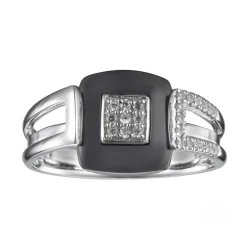 Bague Femme Pavage EDORA ARGENT 925/1000, Céramique et Oxydes