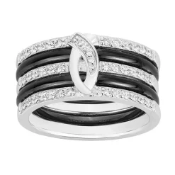 Bague Femme Pavage EDORA ARGENT 925/1000, Céramique et Oxydes