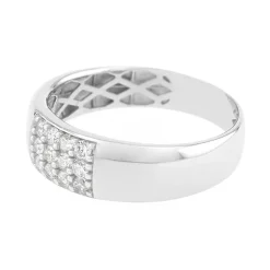 Bague Femme pavage OR 375/1000 Blanc et Oxydes