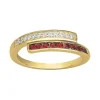 bague femme rails EDORA PLAQUE OR et spinelle rouge