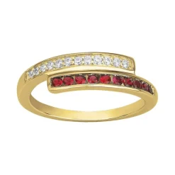 bague femme rails EDORA PLAQUE OR et spinelle rouge
