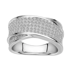 bague femme rubans empierrés EDORA ARGENT 925/1000 et Oxydes