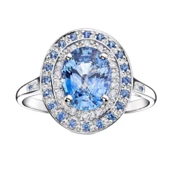 Bague Femme Saint Hilaire de la Mer MAUBOUSSIN OR 750/1000 Blanc et Saphirs