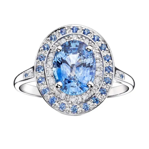 Bague Femme Saint Hilaire de la Mer MAUBOUSSIN OR 750/1000 Blanc et Saphirs