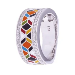 Bague Femme Siena UNA STORIA ARGENT 925/1000 Laqué Multicolore et Oxydes